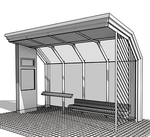 bus stop 3D model