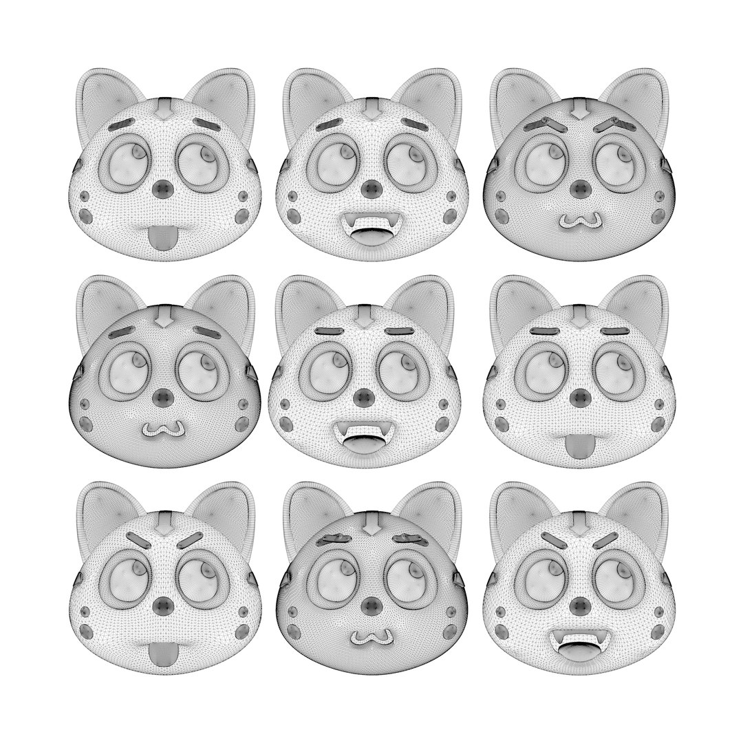 Cartoon Head Cats Pack 3D model https://p.turbosquid.com/ts-thumb/l0/T8QN3c/Ir/wire1/png/1668099482/1920x1080/fit_q87/416ff460c1adb6bfb20dff84b08c1da872874640/wire1.jpg