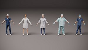 Healthcare workers x 5 00 3D model