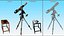 Research Station with Telescope and Measurement Tools 3D