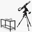 Research Station with Telescope and Measurement Tools 3D