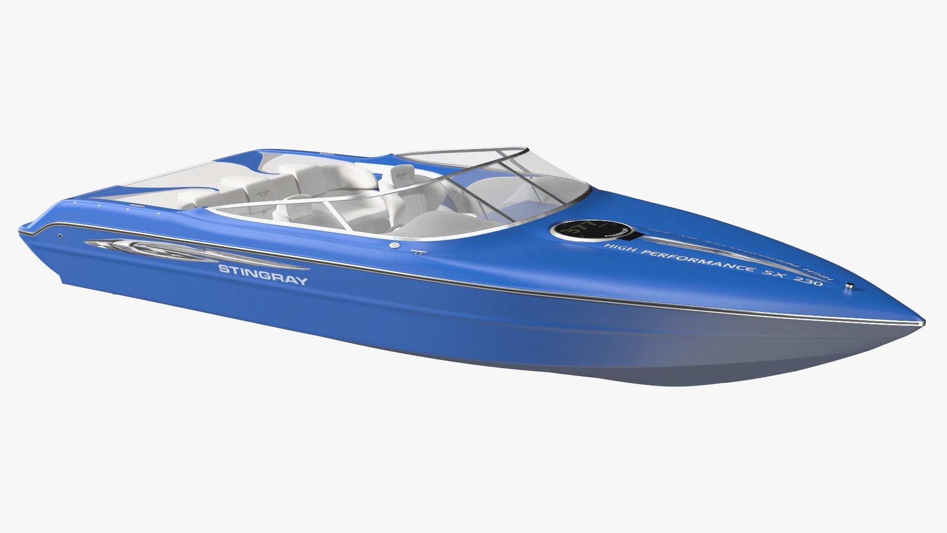 Blue Stingray Boat 3D model preview