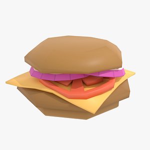 3D Low Poly Burger