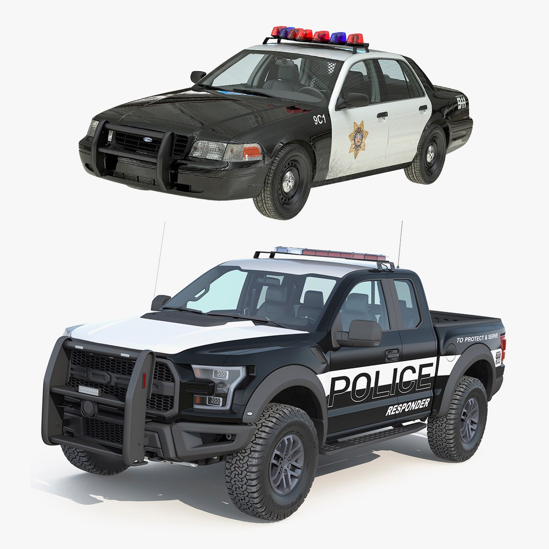 Ford Police Cars Collection 3D model preview