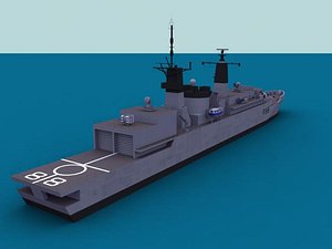 navy frigate 3d model