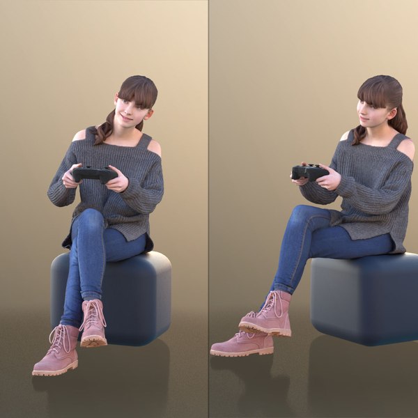 girl sitting playing 3D