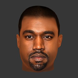 Kanye West Head - Low poly head for game 3D model