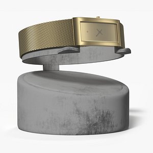 Gold Watches on Stand 3D model
