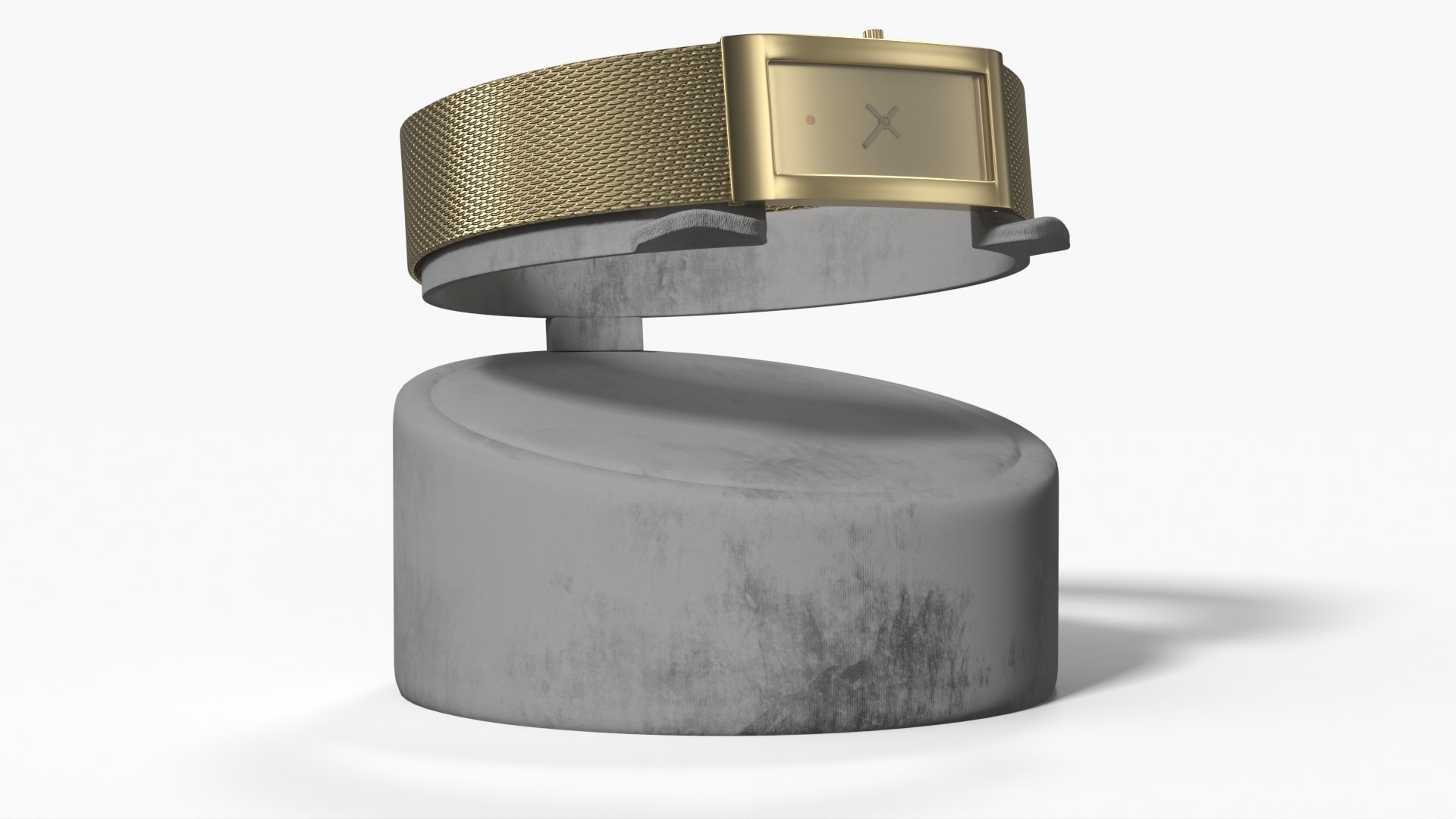 Gold Watches on Stand 3D model preview