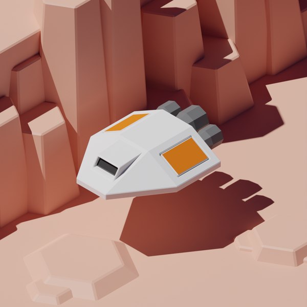modelo 3d Bucle animado de nave espacial de baja poli - TurboSquid 1925574