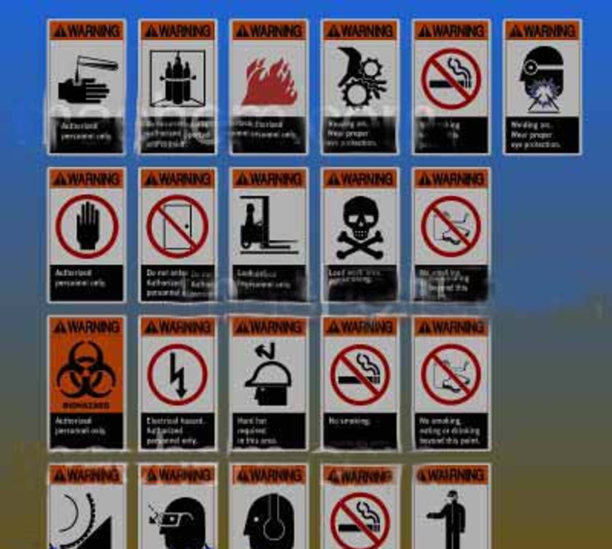 Truespace Osha Warning Signs