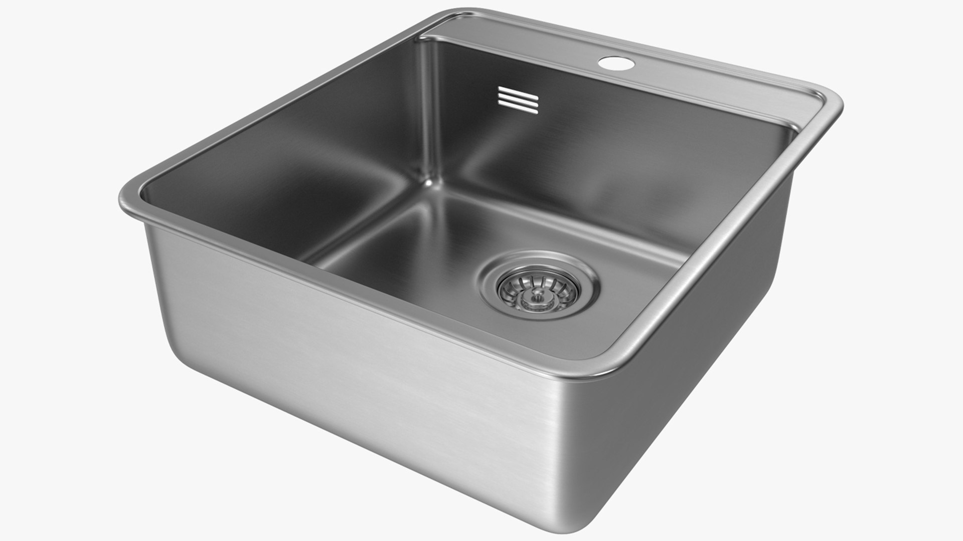 Single Bowl Stainless Steel Inset Sink 3D model preview