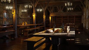 Medieval Tavern 3d Scene 3D model