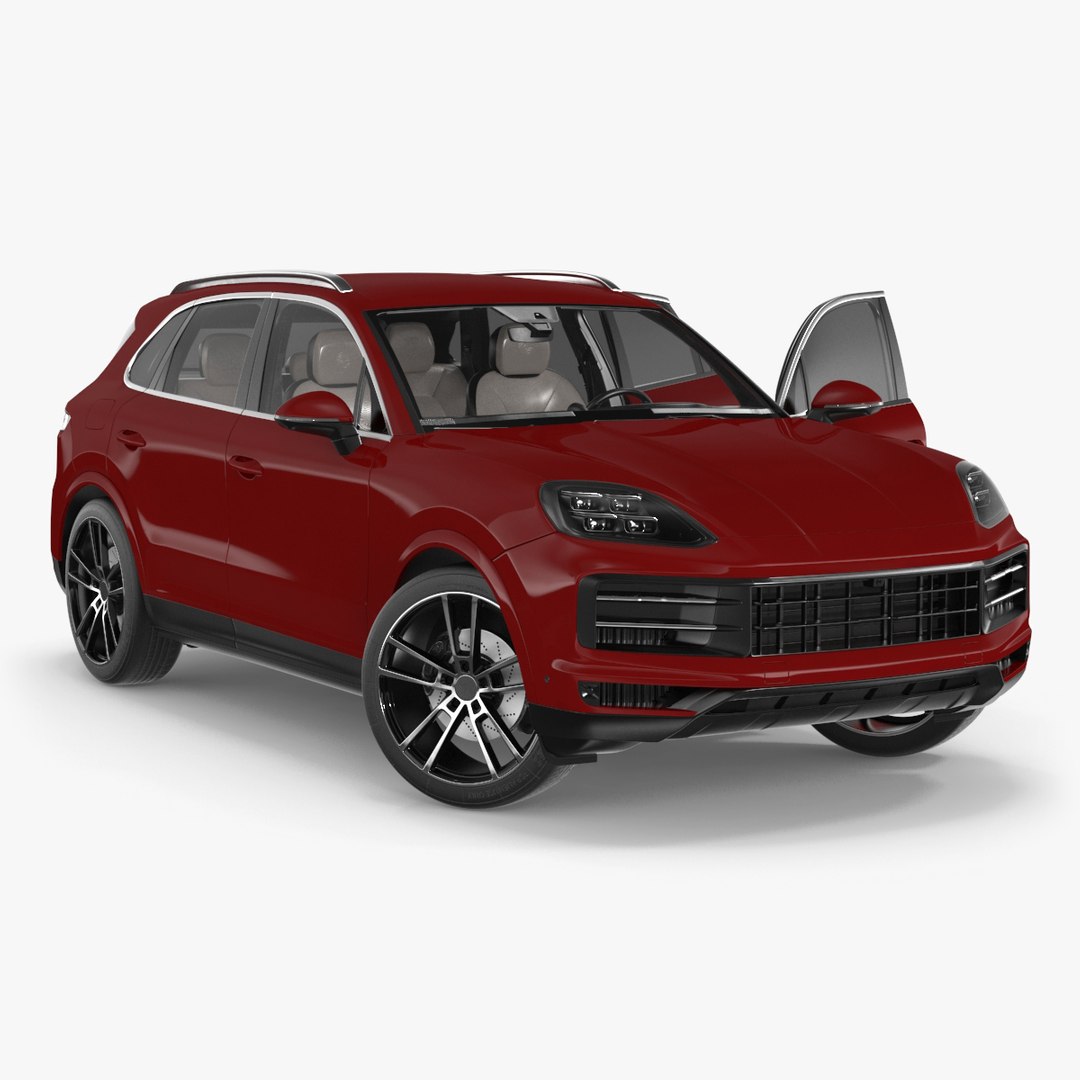 Luxury AWD 4dr SUV Red Rigged for Cinema 4D 3D model preview