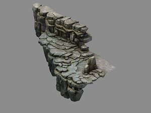 3D fallen land - stone road model