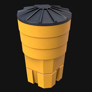 Traffic Sand Barrel Game Ready PBR