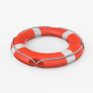 Retro Life Buoy Low Poly 3D model