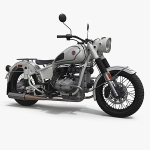White Retro Motorcycle Ural M70