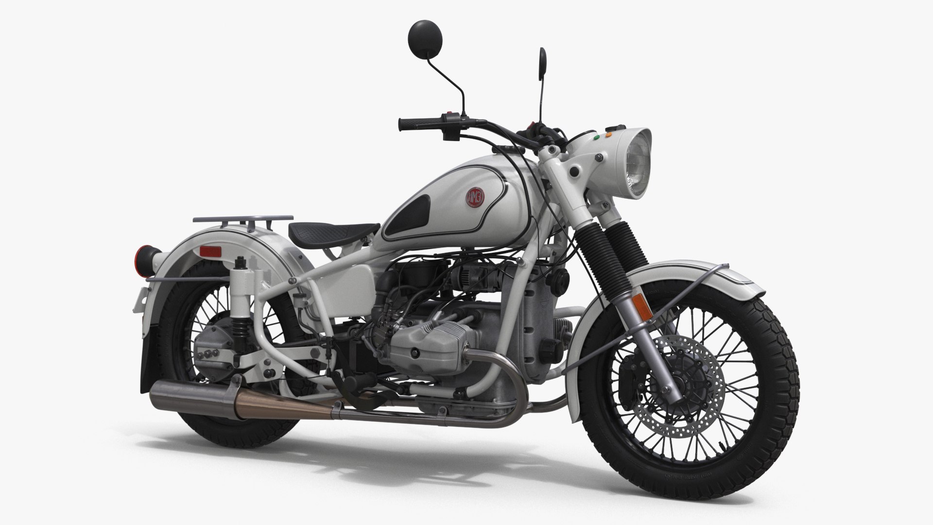 白いレトロバイク ウラル M703Dモデル - TurboSquid 2399653