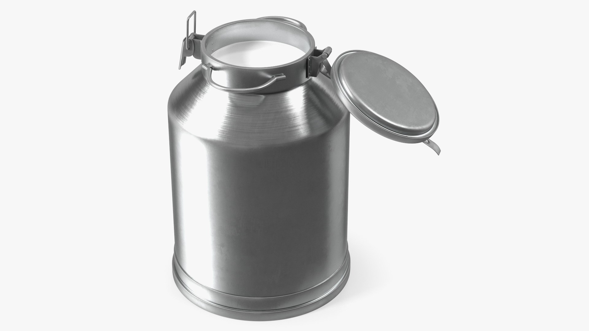 Aluminum Milk Bucket Can Full New 3D model preview