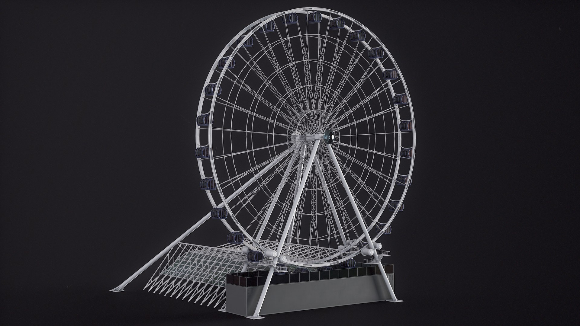 Ferris Wheel American Dream PBR 3D model TurboSquid 2091993