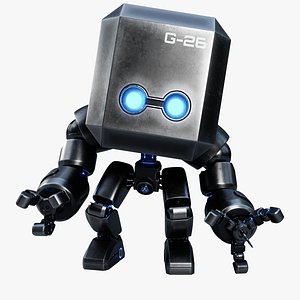 Cute Space Robot Rigged G-26 Metallic model