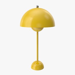 3D flowerpot table lamp yellow model