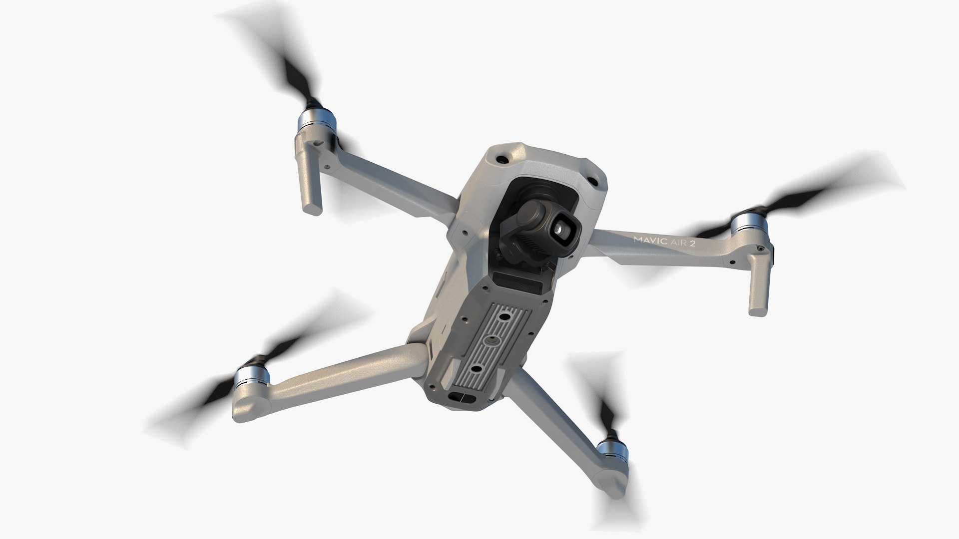 DJI Mavic Air2 Drone Quadcopter UAV with Camera Rigged 3D model preview