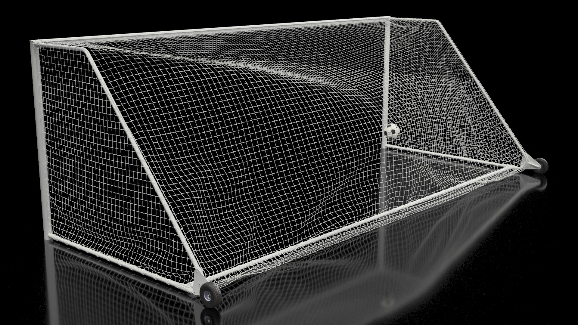 Animated Soccer Ball Hits the Goal Slowmotion 3D model preview