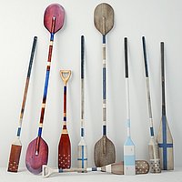 Vintage Wooden Paddles and Oars by Jeffan