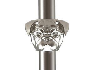 Pug dog BEAD BRACELET charm 3D model