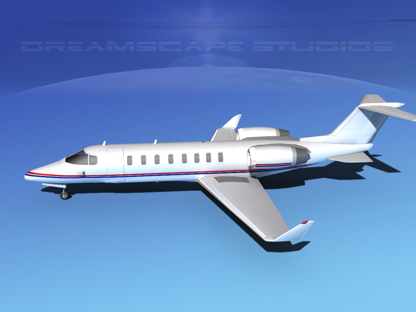 3d Model Of Bombardier Lear Jet 45