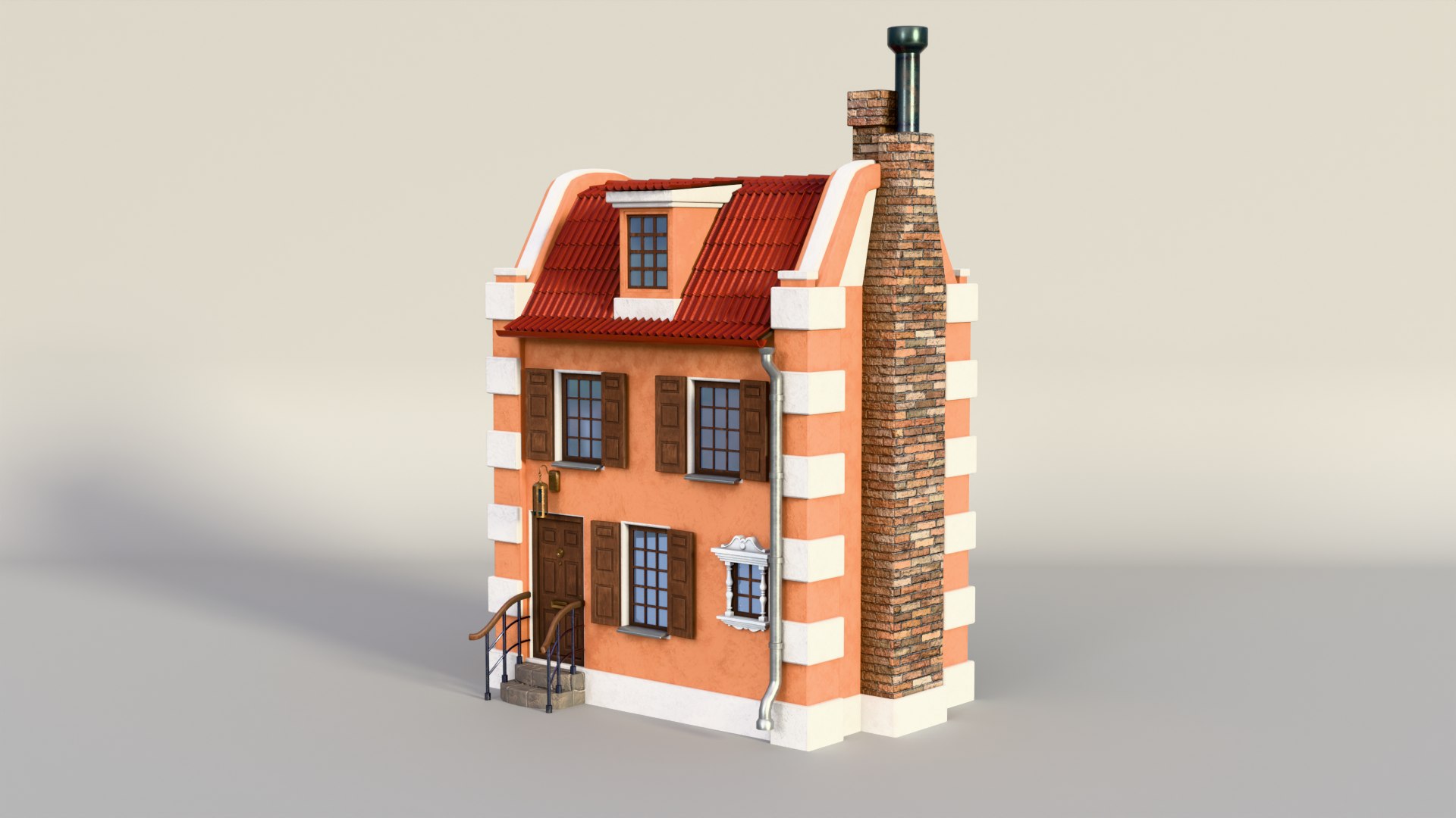 Cozy European House 3D Model - TurboSquid 2411848