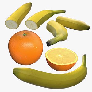 3D Banana And Orange