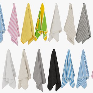 Hanging bath towel set 3D