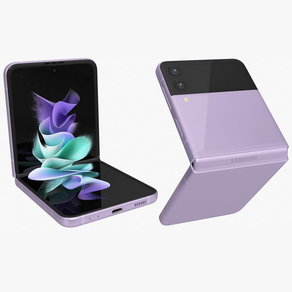 Samsung Galaxy Z Flip 5 Lavender Animated 3D model
