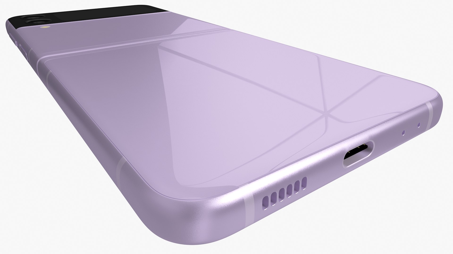 Samsung Galaxy Z Flip 5 Lavender Animated 3D model