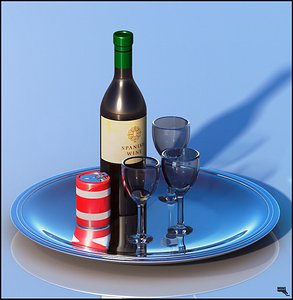 x tray serving wine