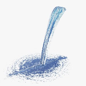 5m height 1m width Waterfall with Large Flow - Animation of 12s at 60fps