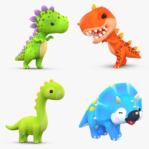cartoon dinosaur pack 3D