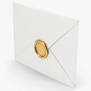 Envelope With Gold Seal 3D model