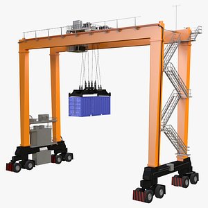 rubber gantry crane 3D model