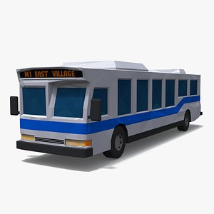 Low Poly Stylized Model Bus 3D model
