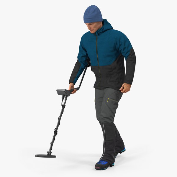 man metal detector searching 3D model