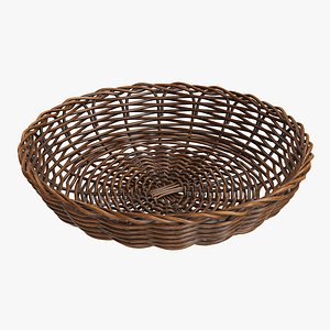 3D wicker basket brown