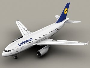 airbus a310 lufthansa 3d model