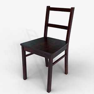 Realistic Wooden Dining Chair 3D Model 3D