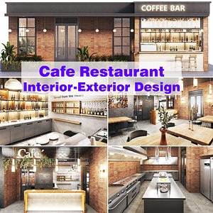 3D model Cafe Restaurant scene