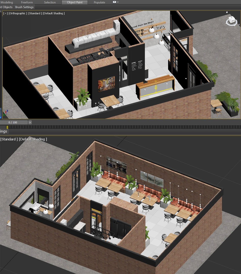 3D Model Cafe Restaurant Scene - TurboSquid 2327631
