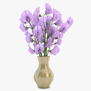 sweet peas vase violet 3d max